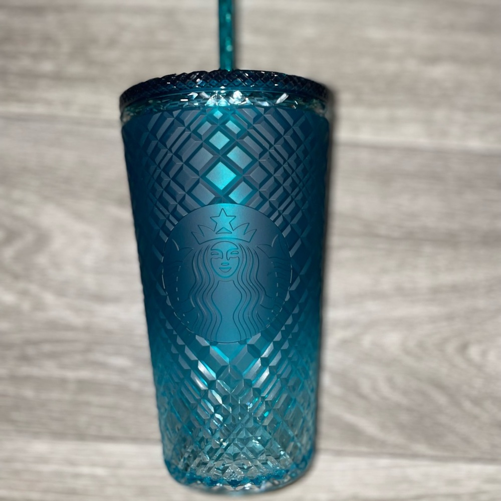 Starbucks grande blue to clear ombré tumbler